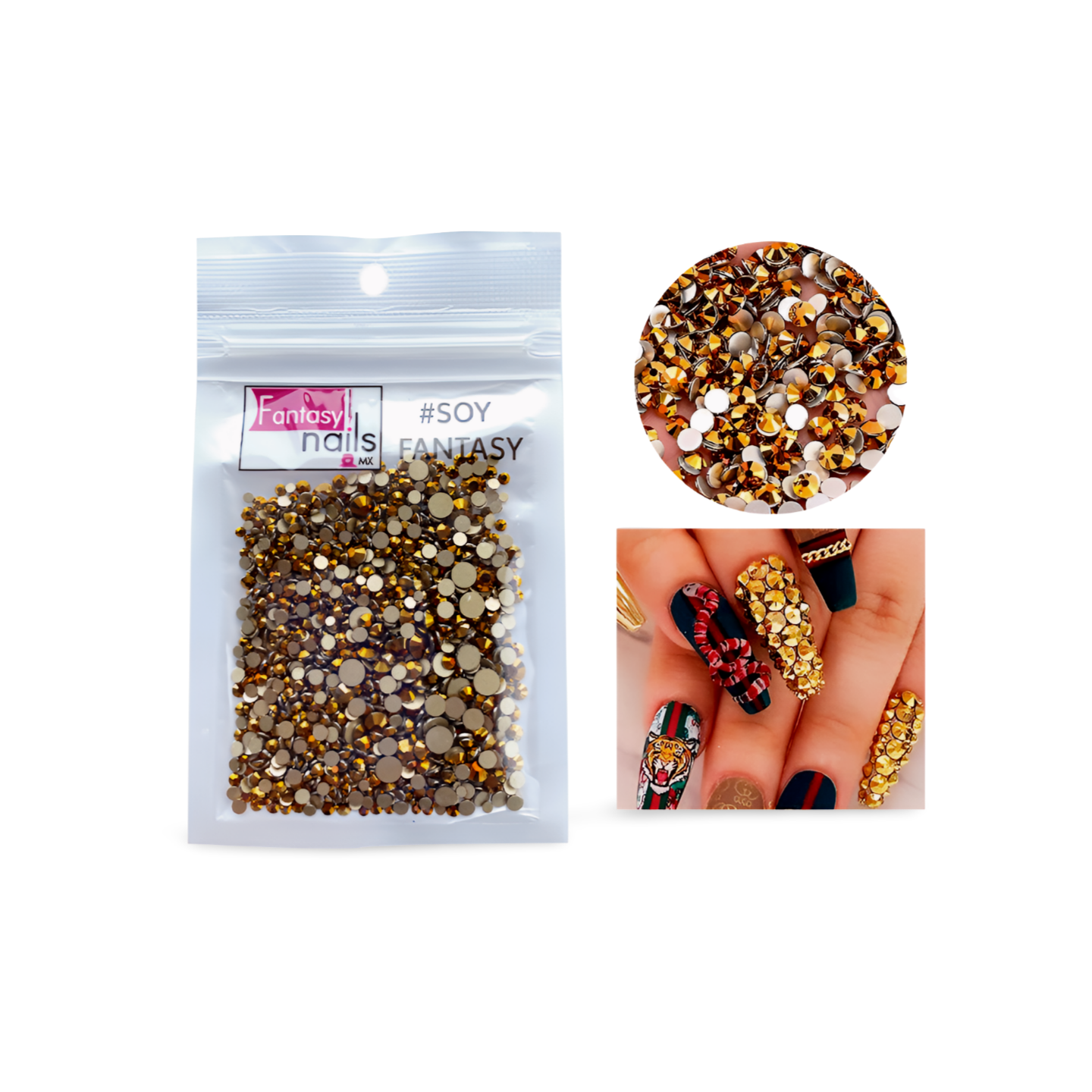 Cristales Mix Dorado Metalico